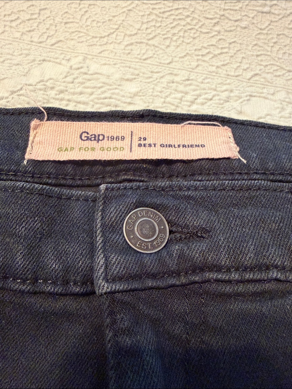 GAP cropped Girlfriend Black Jeans